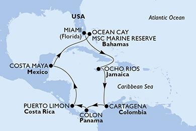 Sea cruise 11 nights United States Jamaica Colombia Panama