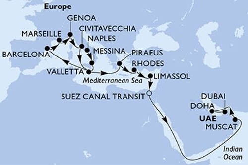 Маршрут круиза