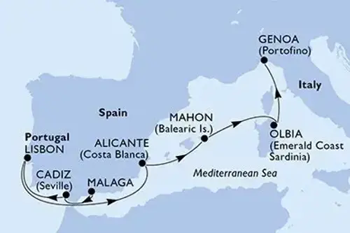 Маршрут круиза