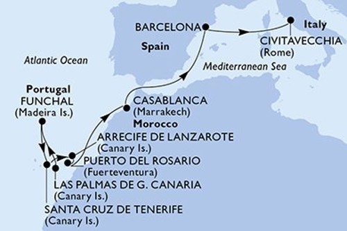 Cruise itinerary