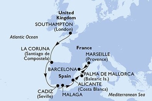 Маршрут круиза