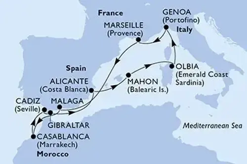 Маршрут круиза