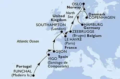 Маршрут круиза