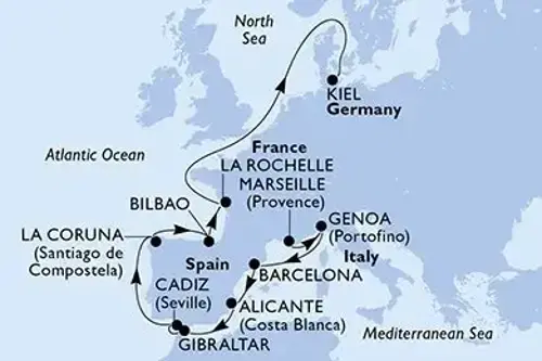 Маршрут круиза