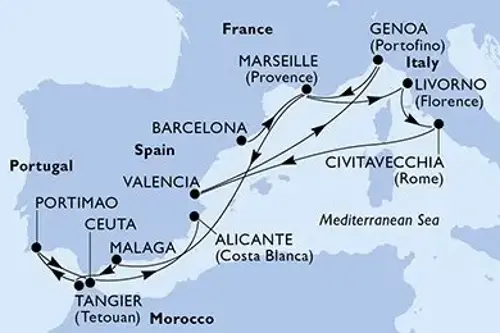 Маршрут круиза