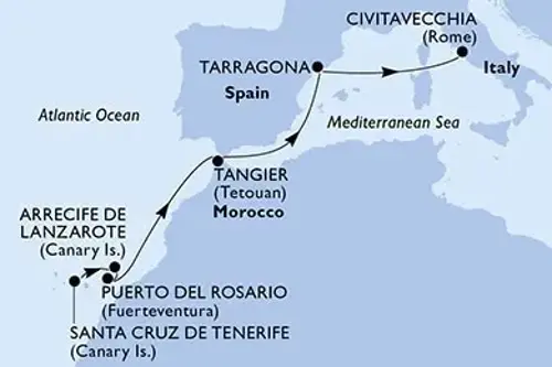 Cruise itinerary